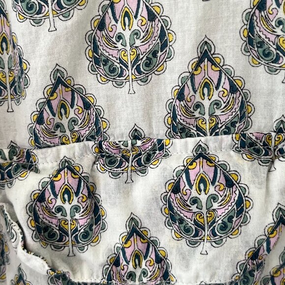 Roller Rabbit Peacock paisley Print Button Down Size Medium - Picture 5 of 10